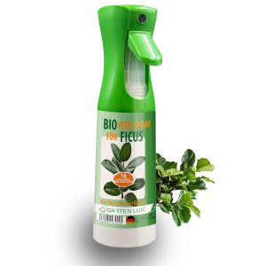 Garten Lux BIO Vitalspray 300 ml – Pflanzenspray & Blattdünger für Ficus – anwendungsfertiger Dünger Spray mit 16 Mikronährstoffen – für Ficus Benjamina, Elastica, Lyrata – nachfüllbar